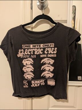 Hollister Crop Top with Pink Graphic